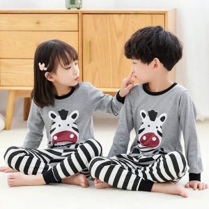 Grey Zebra Printed Full Sleeves Suit For Kids ( CN-KPS-008 )