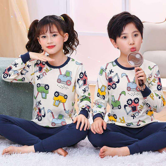 White Toys with Blue Printed Full Sleeves Suit For Kids ( CN-KPS-012 )