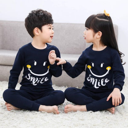Navy Blue Smiley Printed Full Sleeves Suit For Kids ( CN-KPS-015 )