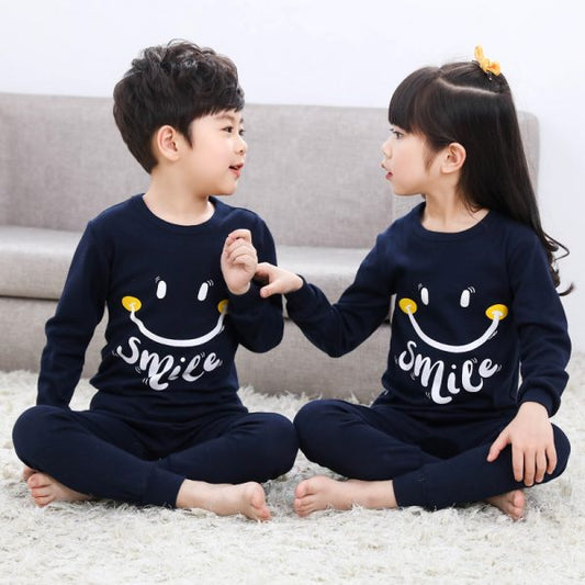 Navy Blue Smiley Printed Full Sleeves Suit For Kids ( CN-KPS-015 )