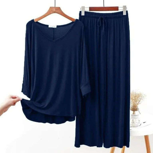 Navy Blue V-Neck Style Shirt with (CN-NW-001)