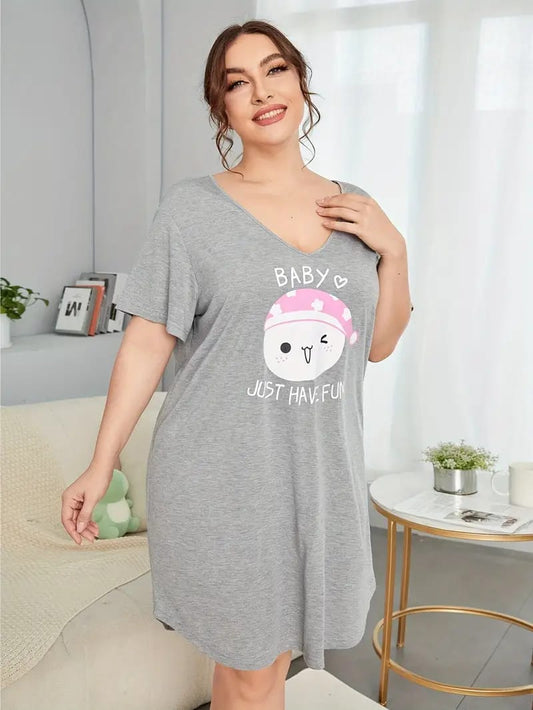 Light Grey Baby Just Have Fun Printed Long Tee ( CN-LPT-011 )