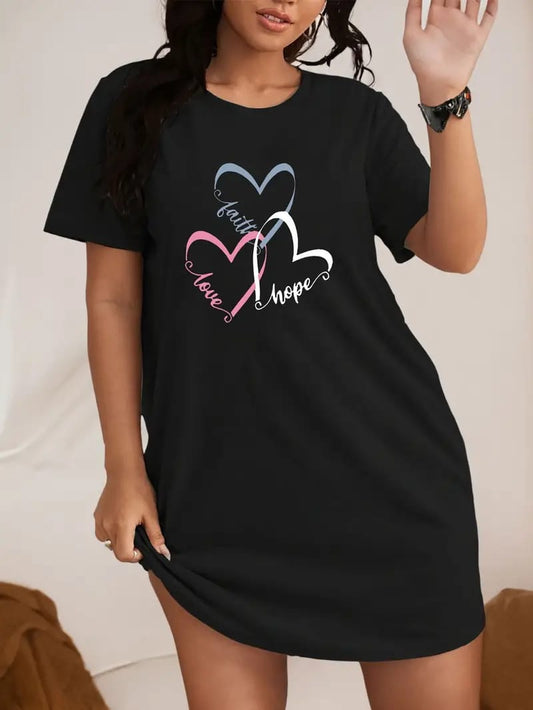 Black Faith Hope Love Printed Long Tee ( CN-LPT-006 )