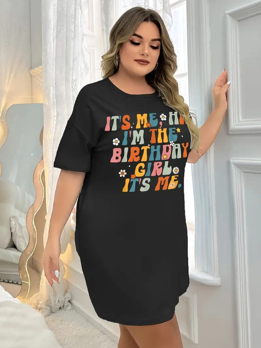 Black Birthday Gril Printed Long Tee ( CN-LPT-008 )